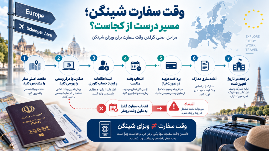 وقت سفارت شینگن را چگونه بگیریم؟
